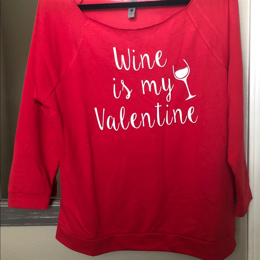 Red Sweatshirt Valentine Day Fun